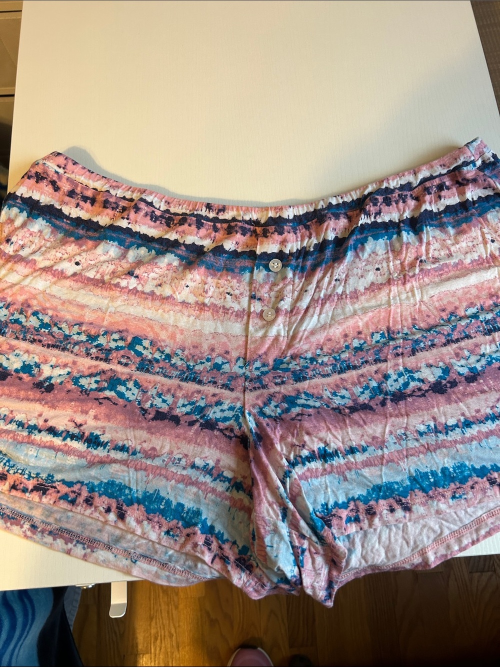 Soma Pink and Blue Patterned Pajama Shorts